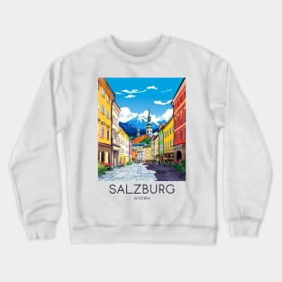 A Pop Art Travel Print of Salzburg - Austria Crewneck Sweatshirt